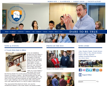 Milton Academy Web page