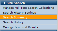 Site Search menu