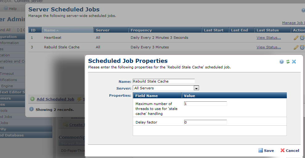 Schedule Job - Rebuild Stale Cache