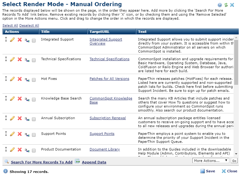 Manual Ordering within Select Render Mode dialog