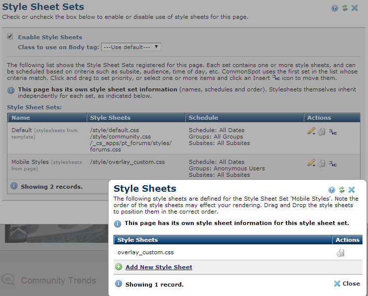 Style Sheet Sets